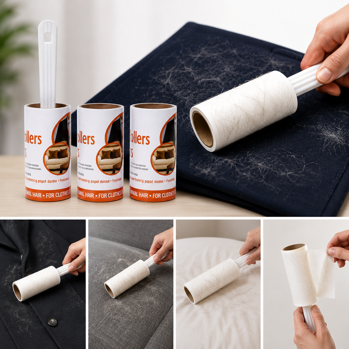 A2Z Lint Rollers 3 Pack Reusable Handle Sticky Pet Hair Clothes Remover