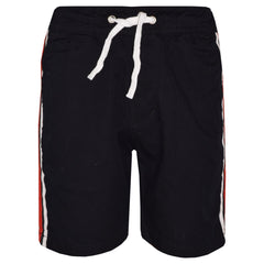 Kids Boys Girls Chino Shorts Contrast Stripes Knee Length Half Pant Age 5-13 Yr