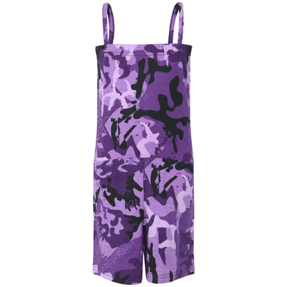 Kids Girls Plain Color Playsuit Trendy Summer All In One Jumpsuit New Age 5-13 Y