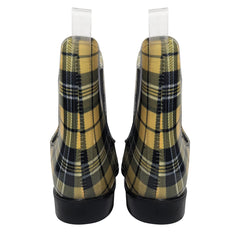 A2Z Ladies Tartan Wellington Ankle Boots Waterproof Tab Non-Slip PVC Rain Shoes