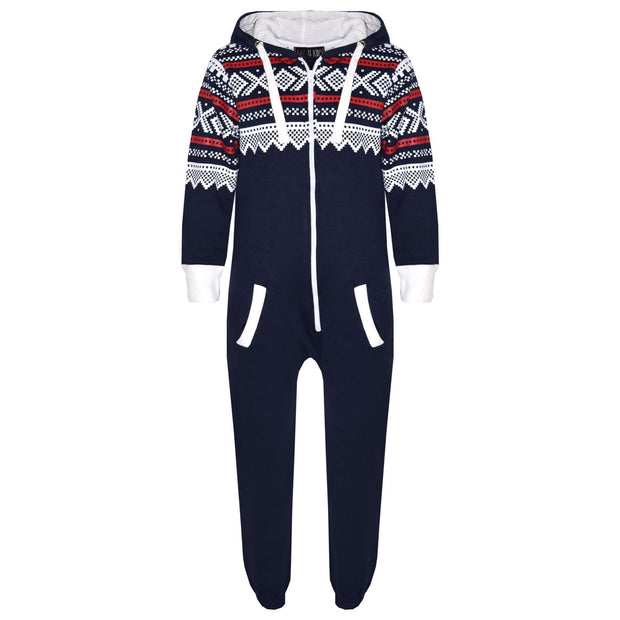 A2Z 4 Kids® Kids Fleece Onesie Girls Boys Aztec Snowflake Print All In One Jumsuit Playsuit Nightwear New Age 7 8 9 10 11 12 13 Years