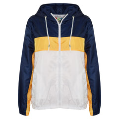 Kids Boys Girls Windbreaker Contrast Block Hooded Jackets Rain Mac Raincoat 5-13