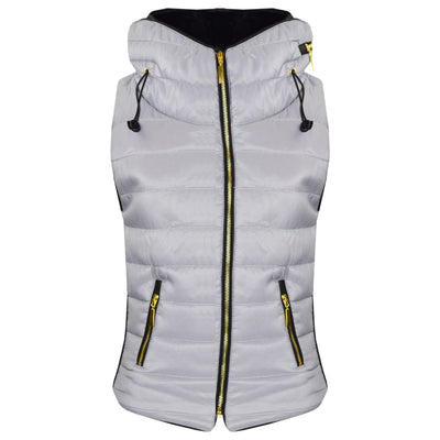 A2Z 4 Kids Girls Boys Sleeveless Hooded Silver Padded Quilted Puffer Bubble Gilet Bodywarmer Jackets For Unisex Age 5-13 Years