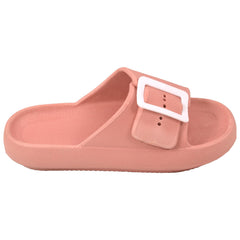 A2Z Girls Teens Open Toe Knitted Effect Lightweight Flat Ladies Walking Sliders