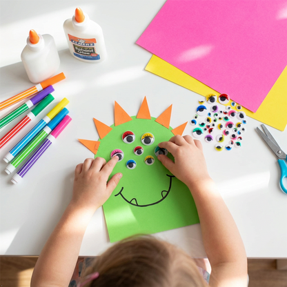 50PC Googly Wiggle Eyes Assorted Sizes Colours Craft DIY Art Kids School Pack