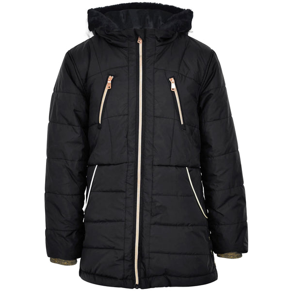 Kids Girls Longline Fashion Padded Casual School Jacket Bubble Coat 5-13 Years