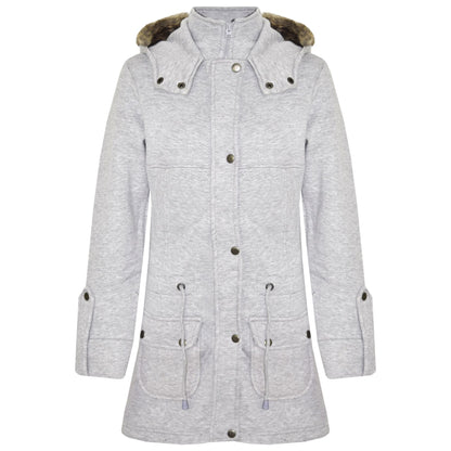 GIRLS COAT KIDS FLEECE PARKA JACKET LONG FAUX FUR HOODED SUMMER COATS AGE 7-13Y