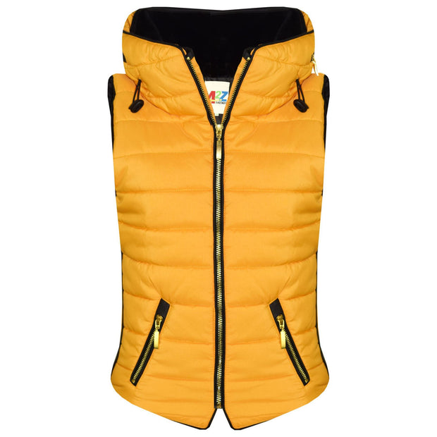 A2Z 4 Kids Kids Girls Boys Designer's Mustard Sleeveless Hooded Padded Quilted Puffer Bubble Gilet Bodywarmer Jackets New Age 5 6 7 8 9 10 11 12 13 Years