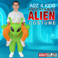 Adult Inflatable Alien Costume Funny Green Blow Up Fancy Dress for Halloween