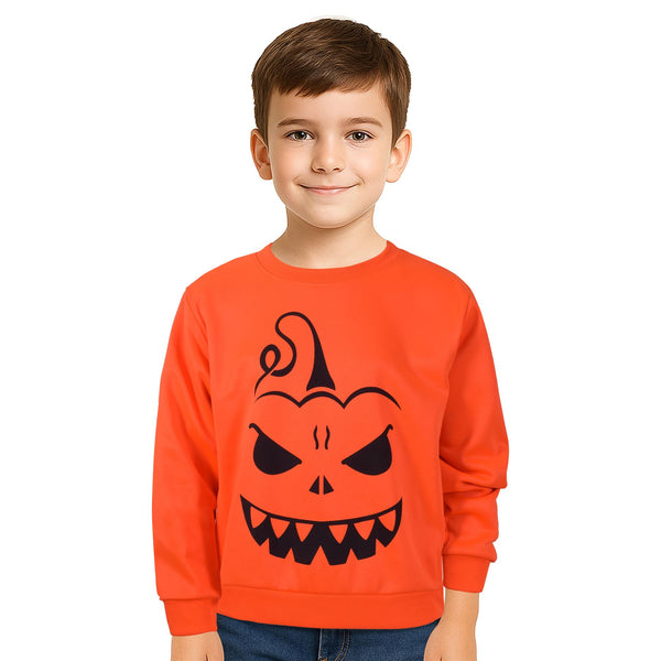 Kids Girls Boys Halloween Pumpkin Sweatshirt Long Sleeve Pullover Shirts 5-14