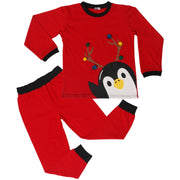 Kids Girls Boys Christmas Pyjamas Children PJs 2 Piece Penguin Set Lounge Suit - A2Z 4 Kids