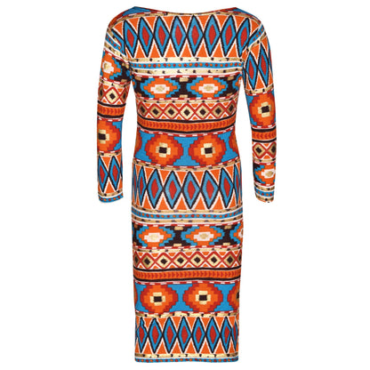 Girls Skater Dress Kids Aztec Print Summer Party Swing Midi Dresses 7-13 Years