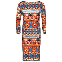 Girls Skater Dress Kids Aztec Print Summer Party Swing Midi Dresses 7-13 Years