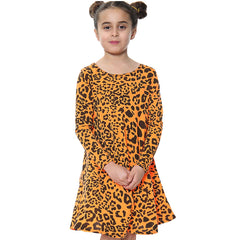 Girls Swing Dress Leopard Top Summer Trendy Top Skater Dresses 5-13 Years