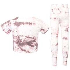 Kids Girls Crop Top & Legging Tie Dye Print Trendy Summer Outfit Clothing Sets