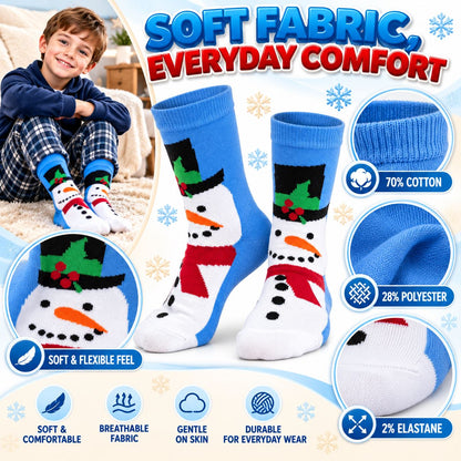 Kids Boys Girls Cotton Rich Christmas Socks Xmas Festive Soft Winter Socks