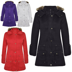 GIRLS COAT KIDS FLEECE PARKA JACKET LONG FAUX FUR HOODED SUMMER COATS AGE 7-13Y