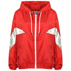 A2Z 4 Kids Girls Boys Windbreaker Jackets Metallic Panelled Hooded Raincoats