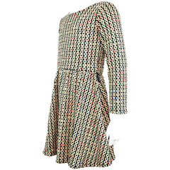Kids Girls Skater Dress Long Sleeve Tweed Texture Flared Party Summer Dresses
