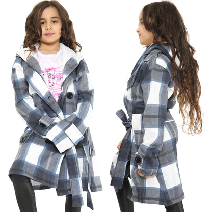 A2Z 4 Kids Parka Jacket Hooded Warm Jacket Oversized Belted Cuffs 5 -13 Years