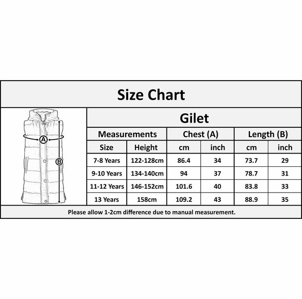 A2Z Kids Girls Down Vest Fashion Oversized Lilac Hooded Quilted Gilet Padded Long Line Vest Jacket Long Sleeveless Coat Urban Winter Wear