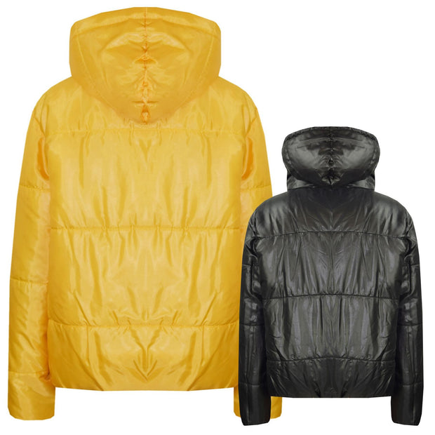 Girls Jackets Kids Reversible Cropped Hooded Padded Puffer Jacket Coat 5-13 Year