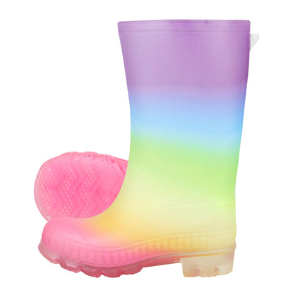 A2Z 4 Kids Girls Rainbow Wellies Waterproof PVC Rain Boots Wellington Snow Boot