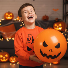 Kids Girls Boys Halloween Pumpkin Sweatshirt Long Sleeve Pullover Shirts 5-14