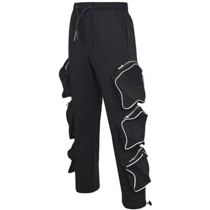 Kids Girls Cargo Trousers Elasticated Waist Comfortable Joggers Casual Pants