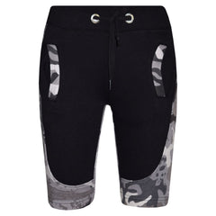 Kids Shorts Girls Boys Fleece Camouflage Panel Chino Short Knee Length Half Pant