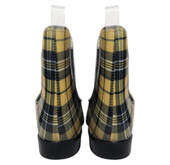 A2Z Ladies Tartan Wellington Ankle Boots Waterproof Tab Non-Slip PVC Rain Shoes