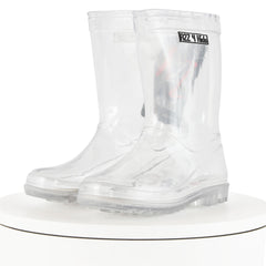 Kids Boys Girls Clear PVC Rain Boot Wellington Boots Waterproof Wellies Gumboot
