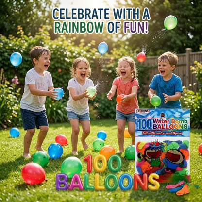A2Z 100 Water Bomb Balloons Multipack Colourful Latex Water Balloons for Outdoor