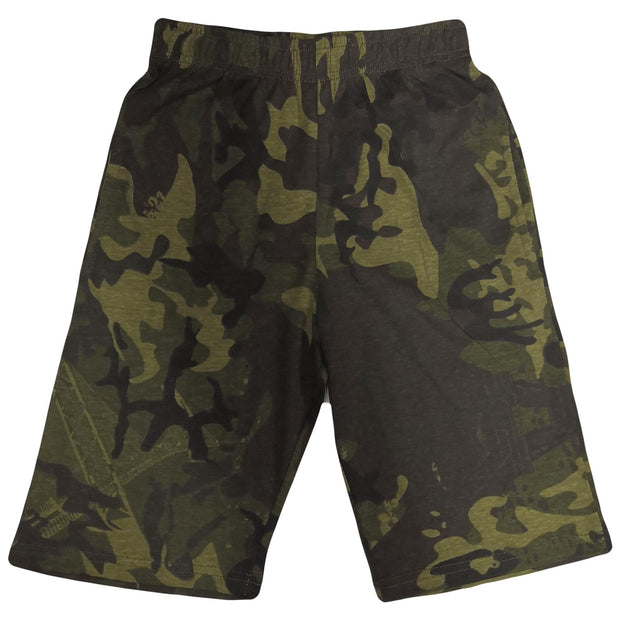 A2Z 4 Kids Two Colour Block Contrast Panel Camo Green Top & Shorts Set Short Sleeves T Shirt Summer Outfit 2 Piece Activewear Girls Boys Age 5-13 Years