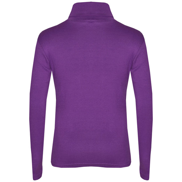 Kids Girls Polo Neck T Shirt Thick Cotton Turtleneck Jumper Long Sleeve Top 2-109