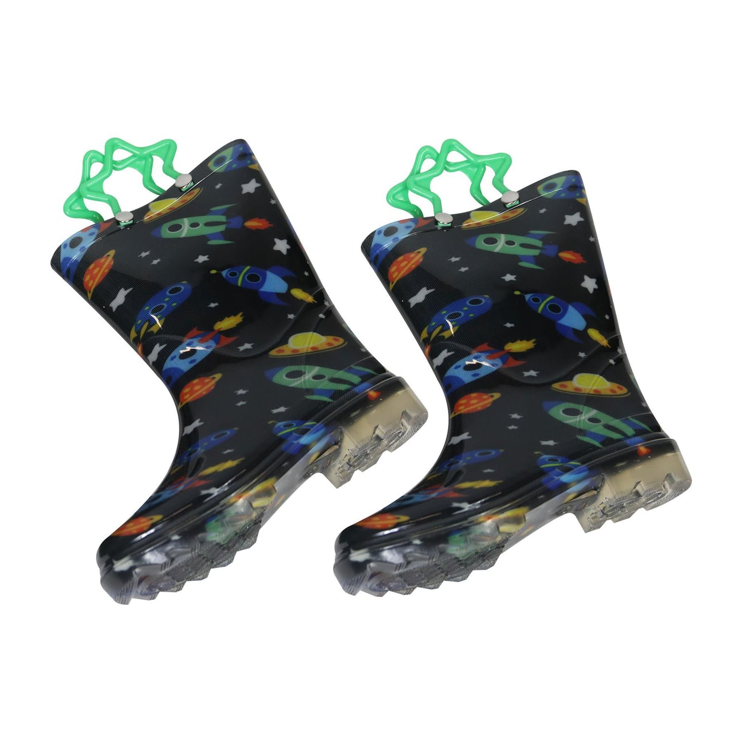 A2Z 4 Kids Boys Girls Wellington Boots Space Rocket Wellies PVC Waterproof Shoes