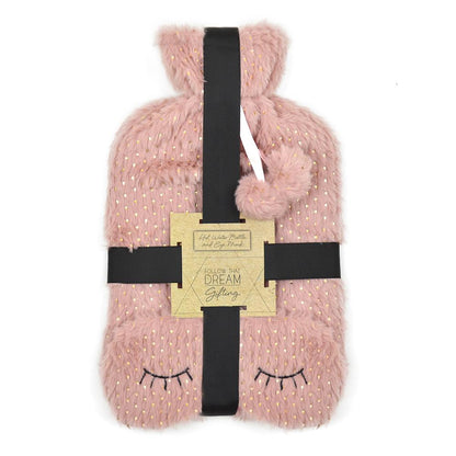 1.5 L Leak Proof Hot Water Bottle Bag Plush Cover Eye Mask |Heat Or Cold Therapy