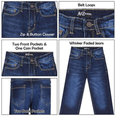 A2Z 4 Kids Boys Relaxed Straight Fit Cut Jeans for Teens Cotton Jean Age 5-13 Yr
