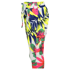Kids Girls Tracksuit Neon Floral Tropical Print Lounge Suit Bottom Joggers 7-13
