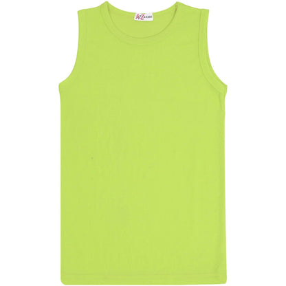 Girls Ribbed Vest  Kids Stylish Top Fashion T Shirt Age 5 6 7 8 9 10 11 12 13 Yr