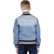 A2Z 4 Kids Boys Girls Ribbed Collar & Cuffs Denim Jacket 100% Cotton Kids Outerwear with Ribbed Hem Snap Button Closure Timeless Fashion for Everyday Adventures