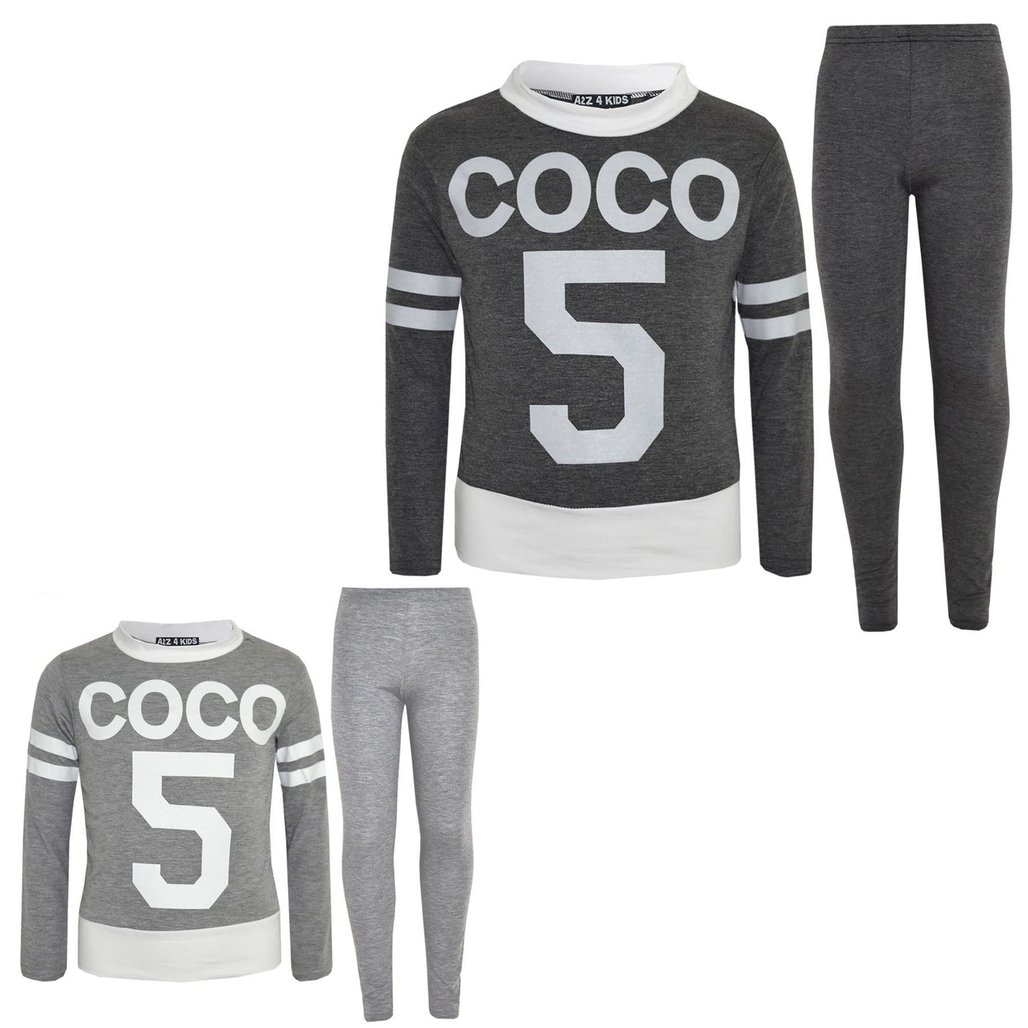 Girls Top Kids COCO 5 Print Trendy Crop Top & Fashion Legging Set Age 7-13 Years