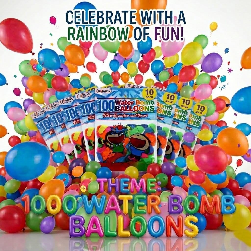 A2Z 100 Water Bomb Balloons Multipack Colourful Latex Water Balloons for Outdoor