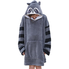 Kids Girls Boys Oversized Hoodie Snuggle Blanket Super Soft Warm Fleece 3-13 Yrs