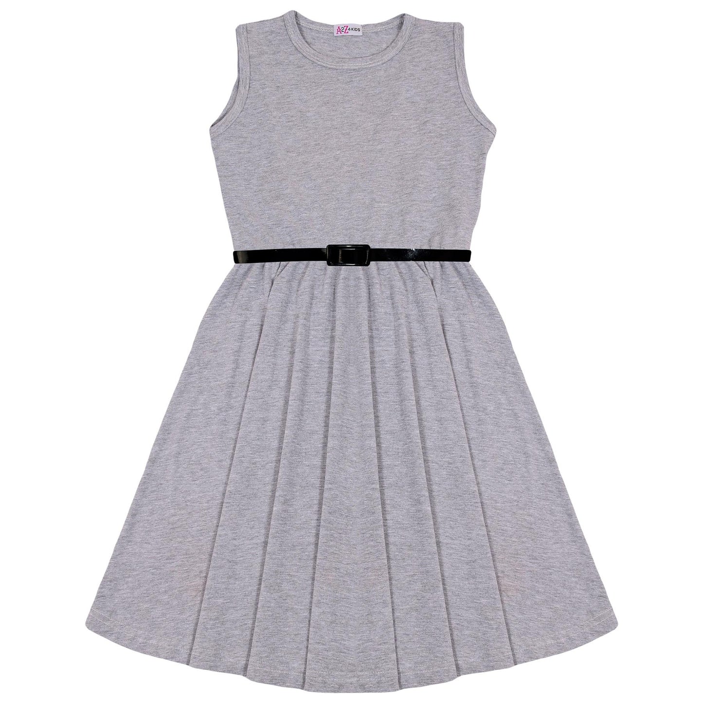 Kids Girls Skater Dress Party Dresses With Free Belt For Children New Age 2-13 - A2Z 4 Kids
