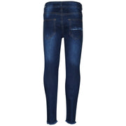 Kids Girls Stretchy Ripped Jeans Denim Skinny Fashion Frayed Pant Jegging 3-13 Y