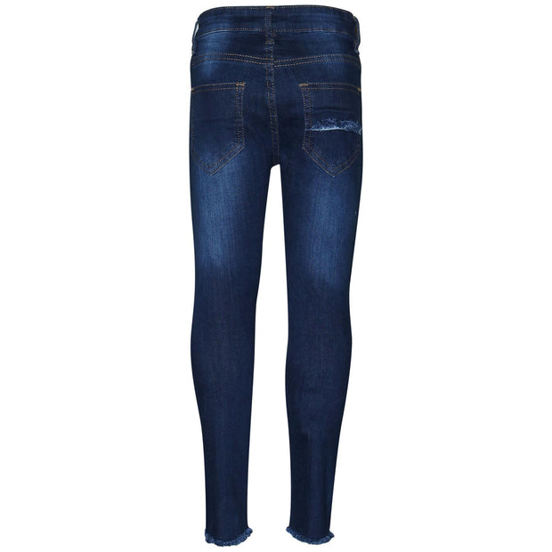 Kids Girls Stretchy Ripped Jeans Denim Skinny Fashion Frayed Pant Jegging 3-13 Y