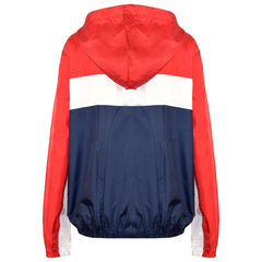 Kids Boys Girls Windbreaker Contrast Block Hooded Jackets Rain Mac Raincoat 5-13
