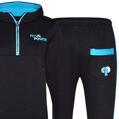Kids Boys Girls Tracksuit Pedal Power Zipped Hooded Top Bottom Jogging Suit 5-13
