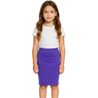 Kids Girls Plain Pencil Skirt Trendy Summer Clothing Sets Age 5-13 Years